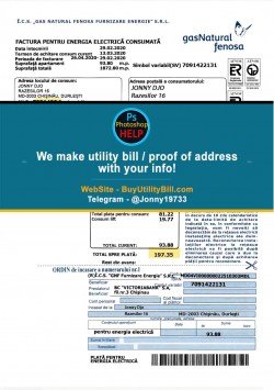 Modova Fake Gas Bill GasNatural fenosa Sample Fake utility bill